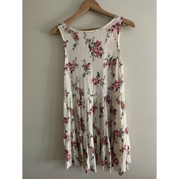 AMERICAN EAGLE Floral Milkmaid Babydoll Mini Dress Small Tiered Cottage Prairie - Picture 6 of 11
